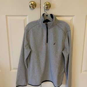 Nautica Quarter Zip Fleece, Men’s, Light Gray, Size Small